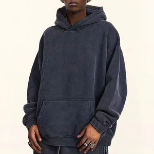 2026 New Plus Size <b>Pullover</b> 100% Cotton 400Gsm Heavyweight Vintage Wash Hoodies <b>For</b> <b>Men</b> Hoodies - Product Image 1