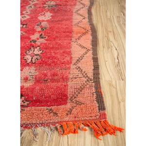 Tapis en laine noué à la main Nuray, rouge-orange, style bohème, motif médaillon abstrait, rectangulaire, pour couloir, pour la maison, Pae-4563, pour le salon - Product Image 4
