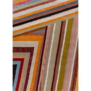Tapis rectangulaires classiques à rayures en laine et viscose, tuftés à la main, Acar Gold, pour couloir, salon, en soie de bambou PP Tra-14837 - Product Image 1
