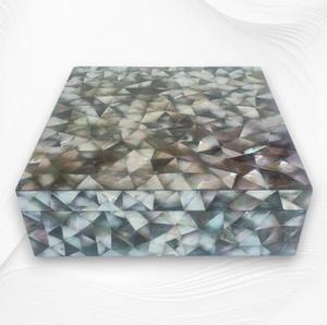 Joyero de resina artesanal indio con incrustaciones de estilo náutico amor hueso pulido para decoración del hogar - Product Image 5