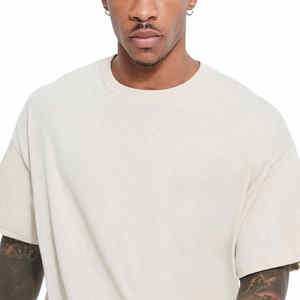 Fabrication OEM haute qualité 250 Gsm T-shirt de fitness surdimensionné pour hommes poids lourd solide Streetwear imprimé décontracté personnalisable - Product Image 5