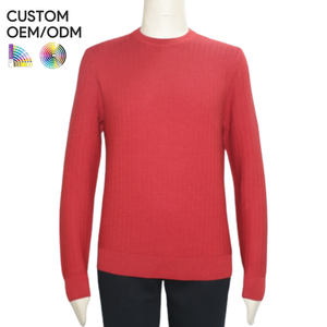 Pull en maille jacquard pour homme, tendance et personnalisé, en coton biologique respirant, col rond - Product Image 1