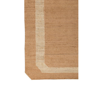 Alfombras de Yute y Cáñamo Tejidas Planas en Beige y Marrón Daaira PDJT-382 para Decoración del Hogar - Product Image 4