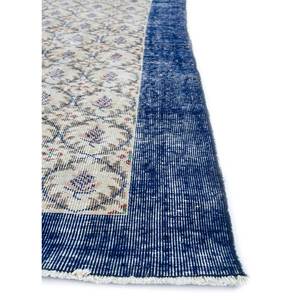 พรมขนสัตว์ถักมือสีน้ำเงินวินเทจ ขนาด 9x12 ฟุต ลายสี่เหลี่ยมผืนผ้า สำหรับตกแต่งห้องนั่งเล่น-Pae-2310 - Product Image 4