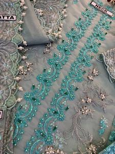 Robe en Organza indien brodé Salwar Kameez avec travail manuel lourd et séquence, dernière collection 2023 - Product Image 5