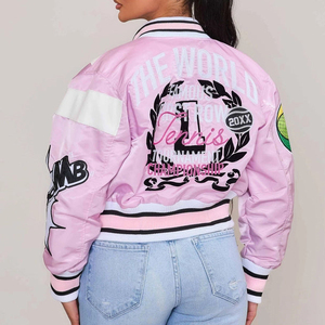 Veste en satin pour femmes fabriquée en usine de haute qualité avec logo personnalisé Produit le plus vendu Veste en satin à manches longues pour femmes - Product Image 4