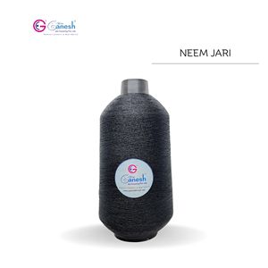 Hilo de bordado negro 180D Neem Jari metálico Flora Jari poliéster Lurex de alta tenacidad para tejer a mano - Product Image 1