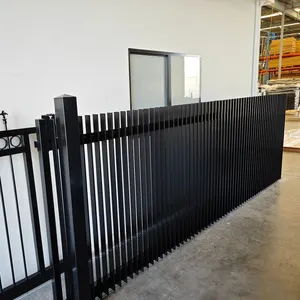 Powder Coatede Black Vertical Slat Garden Hot Aluminum Fence Wall Panels Privacy Blade Slat Fence