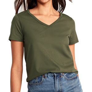 Streatwear pour femmes T-shirts à manches courtes et col en V Vêtements tricotés personnalisés pour femmes du Bangladesh - Product Image 5