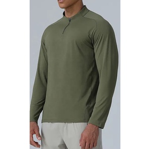 High Quality Performance Running Pullover Custom Logo Print Quarter Zip Tracksuit Set Quick Dry Gym Wear 1/4 Zipper <b>Track</b> <b>Jacket</b> - Product Image 3