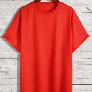 T-shirt à col rond de couleur unie et à motif personnalisé pour hommes, tenue décontractée en coton tricoté 100% - Product Image 1