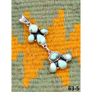 Pendentifs artisanaux Paloma et en argent sterling du sud-ouest avec technologie d'incrustation de turquoise à la sangle de monture - Product Image 3