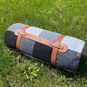Manta de <span class=keywords><strong>Picnic</strong></span> Portátil a Cuadros, Impermeable y Plegable, con Correa de Transporte de Cuero PU para Playa, <span class=keywords><strong>Parque</strong></span>, Camping, Viajes al Aire Libre - Product Image 2