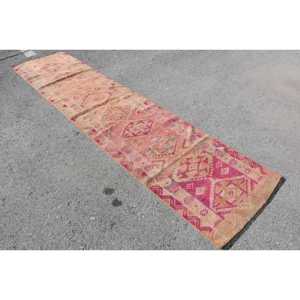 2.6x11.2 ft Rug, <b>Runner</b> Vintage Rug, <b>Red</b> Herki Floral Rug - Product Image 2