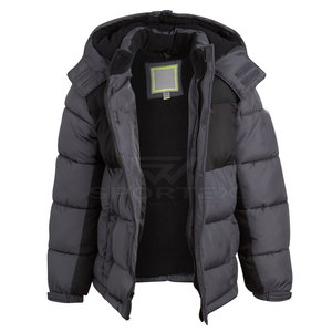 แจ็กเก็ตขนเป็ดสำหรับผู้ชายสำหรับฤดูหนาวออกแบบได้ตามที่ต้องการมีโลโก้ด้านหน้าคอตั้ง - Product Image 2