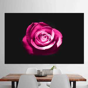 Toile imprimée de roses roses élégantes : Art mural botanique sur verre trempé, toile encadrée - Product Image 1