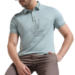 Haute qualité 200G mode masculine pour Polo T-Shirts Logo brodé respirant coton/Spandex tissu uni à manches courtes décontracté fo - Product Image 5