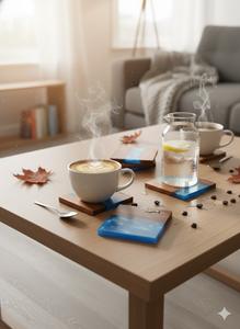 Sous-verres carrés en noyer très populaires, écologiques, durables, non toxiques, résistants à la chaleur, décoratifs pour la maison et les restaurants haut de gamme - Product Image 6