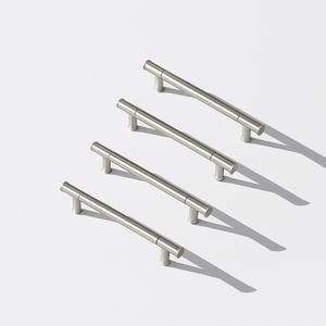 Poignée d'armoire moderne en alliage de zinc brossé à tube en T pour cuisine chambre commode meubles portes pour armoire tiroirs - Product Image 1