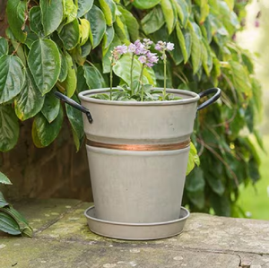 Juego de 3 macetas acanaladas negras y de cobre, macetas de metal, suministros de jardín, maceta de hierro decorativa pequeña y grande a precio barato - Product Image 2