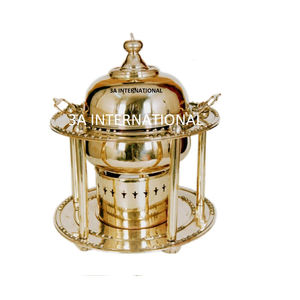 Mariage de luxe Chauffe-plat luxueux Chauffe-plat décoratif fait à la main Chauffe-plats pour buffet Chauffe-plats en laiton en métal - Product Image 1