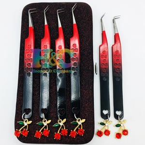 Venta superior Charm Tweezer Case Alta calidad Rosa Acero inoxidable Extensiones de pestañas Pinzas Logotipo personalizable Visón sostenible - Product Image 2