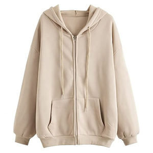 Sudadera con capucha y cremallera para hombre, de algodón 100% de 600 g/m², de invierno, con forro polar, para exteriores, estampada, de color liso, talla grande, OEM - Product Image 1