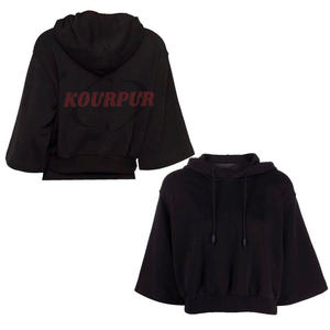 Sudadera con capucha de mujer de alta calidad en colores negros Sudadera con capucha elegante y cómoda de moda en precio al por mayor - Product Image 3