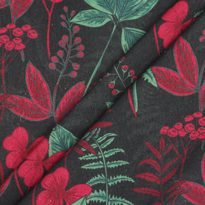 Productos textiles para el hogar de Mantel negro con diseño de estampado de hojas de color rojo 150X220 cm 210gsm 100% algodón hecho en La India - Product Image 3