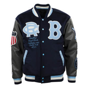 Chaqueta de béisbol de alta calidad para hombre, cálida, transpirable, de lana, personalizada, con bordado de chenilla, Mangas de cuero, chaqueta Bomber Letterman - Product Image 1