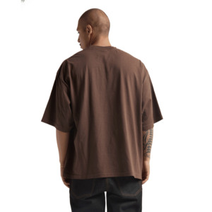 Camiseta de algodón 100% de peso pesado personalizada de alta calidad con hombros caídos, ropa de calle informal OEM para hombre en colores personalizados - Product Image 4