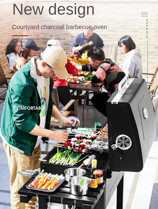 Barbecue à l'américaine pour usage domestique Villa résidentielle Cour Barbecue à charbon de bois Capacité de 10 à 20 personnes - Product Image 6