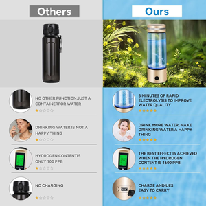 Phyflow Tùy Chỉnh Mới Điện Công Nghệ 380Ml USB Có Thể Sạc Lại Loại-C Portable1600 PPB Hydrogen Chai Nước Nhật Bản - Product Image 5