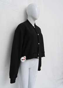 Premium 100% Cotton Fleece MRI Winter Coat High Quality Regular Sleeves Breathable Crop Style Jacket Crew Neck Button Decoration - Product Image 4