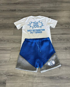 ชุดผ้าสั้น2ชิ้นชุดลำลองสีทึบสั้นที่น่าสนใจที่สุดพร้อมฉลากส่วนตัวสไตล์ใหม่ - Product Image 1