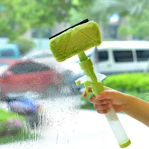Limpiador de ventanas con rociador de agua, limpiador de ventanas, cepillo de limpieza de ventanas con raspado de doble cara