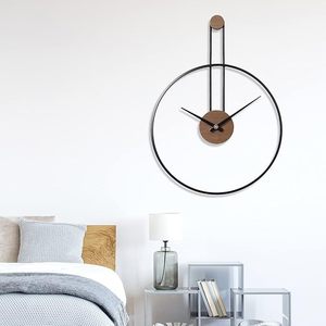 Medium Decorative <b>Wall</b> <b>Clock</b> for Living Room, Metal & Walnut Dial Home Decor Silent Non-Ticking Lightweight <b>Clocks</b> for Bedroom - Product Image 3