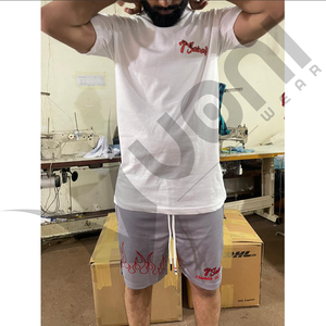 Ensemble Chemises et Shorts à Manches Courtes en Tissu Éponge Respirant Personnalisé 2 Pièces pour Homme avec Logo Personnalisé Séchage Rapide Unisexe - Product Image 1