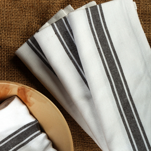 Chiffons de nettoyage de cuisine en coton recyclé avec motif de rayures carrées tissées Serviettes de cuisine à usage domestique - Product Image 1