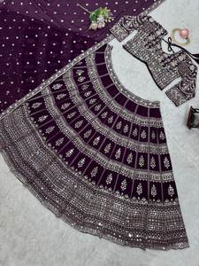 2025 New Top Demanded Heavy Faux Georgette con bordado Color púrpura Fancy Lahenga Choli con Cancan & Canvas Adjuntar - Product Image 4