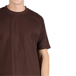 Vente en gros Ensemble survêtement d'été en coton pour homme T-shirt marron surdimensionné avec pantalon décontracté - Product Image 4