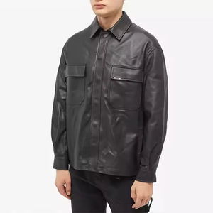 High Quality New Arrival <b>Mens</b> Motorcycle Fashion <b>Sheepskin</b> Leather <b>Jacket</b> Genuine Leather Outerwear OEM Wholesale Manufacturer - Product Image 5