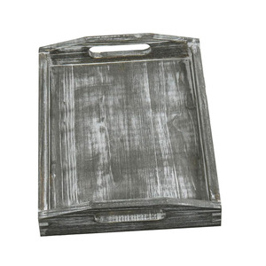 Pine Wood Serving Tray with Handles Hot Selling Burnt White <b>Wooden</b> Tray for Hotel Restaurant Bar and Serving Use at <b>Cheap</b> Price - Product Image 3