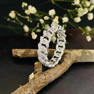 แหวนทองคำแท้ 14K ประดับเพชร ดีไซน์หรูหรา สำหรับผู้หญิง ฉลองวันครบรอบ - Product Image 1