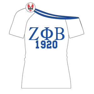 Zeta phi Beta เสื้อยืดเปิดไหล่สำหรับผู้หญิงเสื้อยืดผ้าฝ้ายปักลายสโมสร zpb - Product Image 5