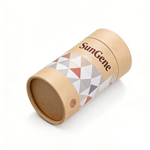 Tube en carton ondulé noir mat de luxe, écologique, personnalisable, avec estampage et gaufrage de logo en feuille d'or - Product Image 4