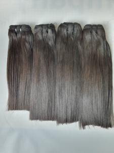 Perruque de cheveux humains vierges Remy vietnamiens ultra-lisses de 10 pouces pour femmes noires, extensions à double trame cousues à la machine, couleur personnalisable - Product Image 2