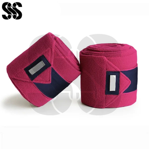 Meilleure vente 2026, qualité supérieure, bandages pour jambes de cheval en polaire polaire personnalisés, avec fermeture à crochets et boucles, lot de 4 - Product Image 2