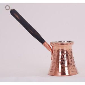 Cafetera de cobre respetuosa con el medio ambiente para servir té, cafetera turca de diseño personalizado de cobre 100% con mango de madera - Product Image 6