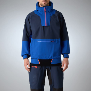 Chaqueta Deportiva Impermeable con Capucha y Cierre de Cremallera de un Cuarto, Bloques de Color Personalizados, Manga Larga, para Hombre - Product Image 1